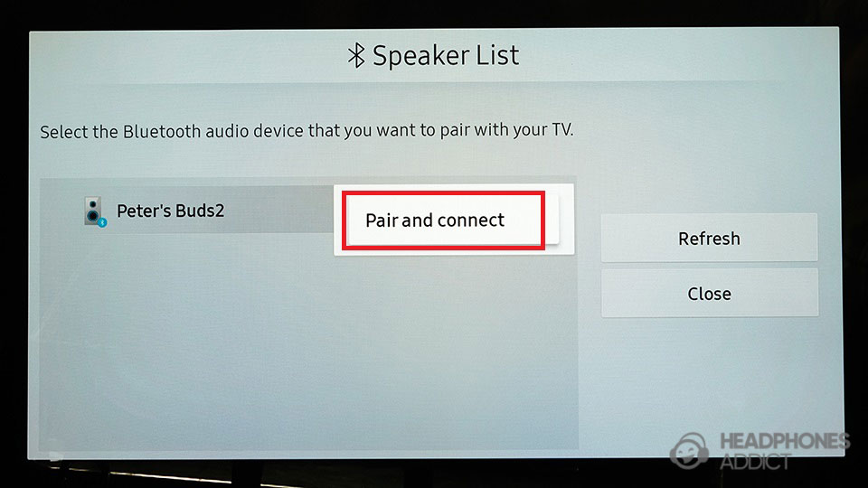 Samsung TV galaxy buds connect